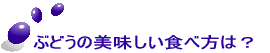 ぶどうの美味しい食べ方は？